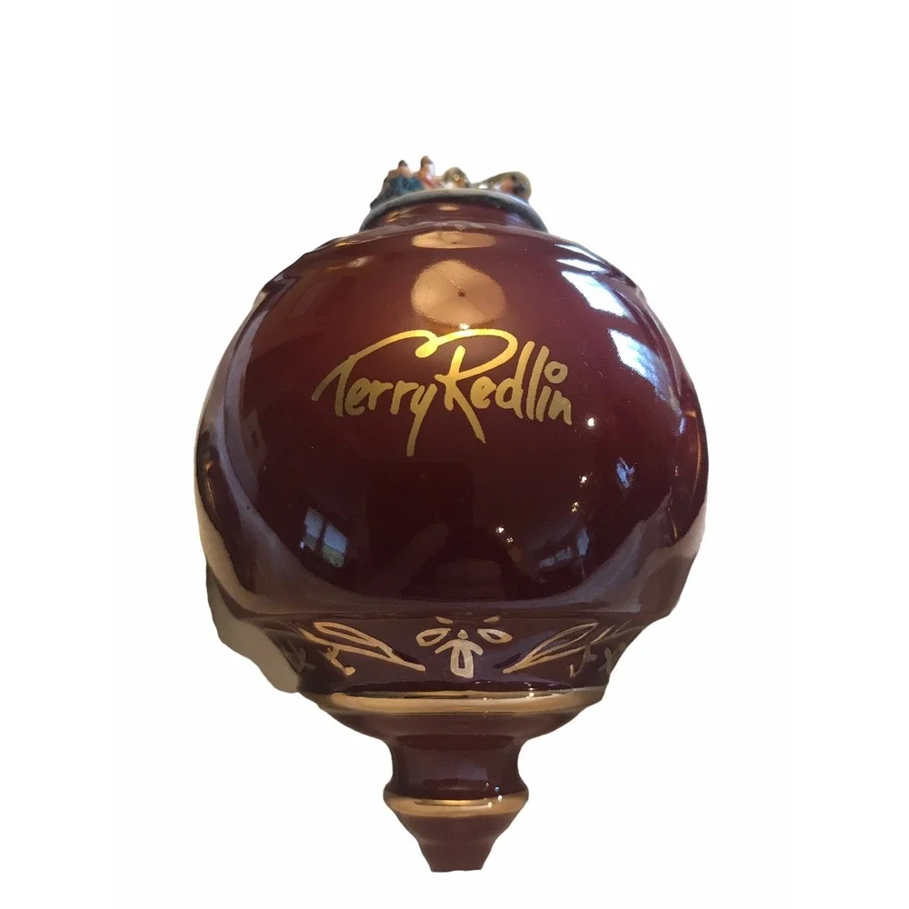 Terry Redlin Pleasures of Winter Christmas Ornament‎ Porcelain Bradford set of 3